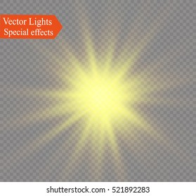 Glow light effect. Star burst with sparkles.Sun.