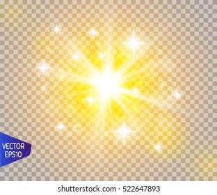 Glow light effect. Star burst with sparkles.Sun