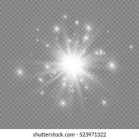 Glow light effect. Star burst with sparkles.Sun.