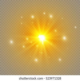 Glow light effect. Star burst with sparkles.Sun.