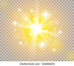 Glow light effect. Star burst with sparkles.Sun