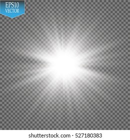 Glow light effect. Star burst with sparkles. Vector illustration. Sun