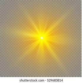 Glow light effect. Star burst with sparkles.Sun.