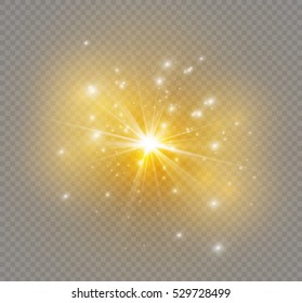 Glow light effect. Star burst with sparkles.Sun.