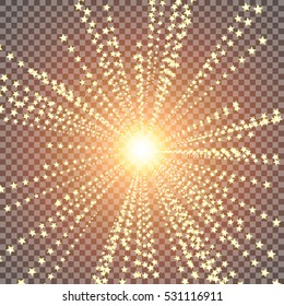 Glow light effect. Star burst with sparkles. Vector illustration.