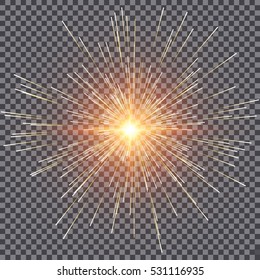 Glow light effect. Star burst with sparkles. Vector illustration.