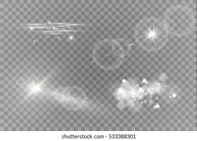 Glow light effect. Star burst with sparkles. sunlight.