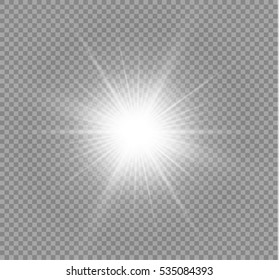 Glow light effect. Star burst with sparkles.