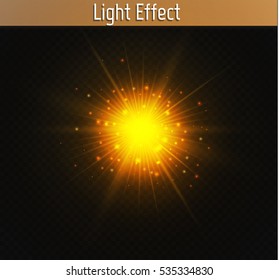 Glow light effect. Star burst with sparkles.