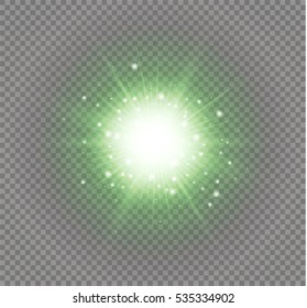 Glow light effect. Star burst with sparkles.