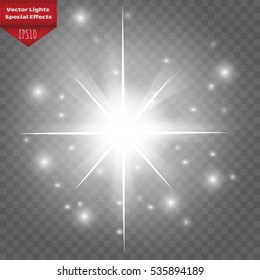 Glow light effect. Star burst with sparkles.Sun.