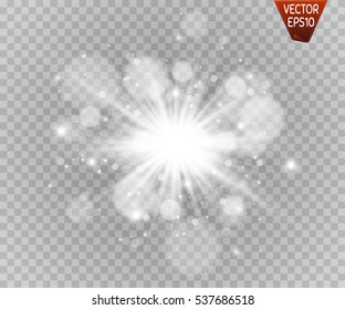 Glow light effect. Star burst with sparkles.Sun.