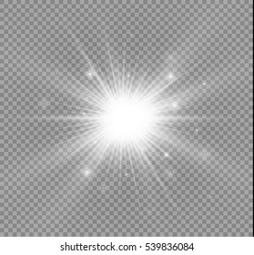 Glow light effect. Star burst with sparkles.