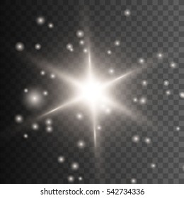 Glow light effect. Star burst with sparkles.Sun.