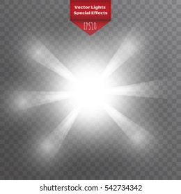 Glow light effect. Star burst with sparkles.Sun.