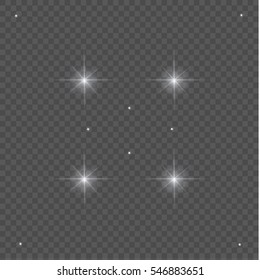 Glow light effect. Star burst with sparkles. Vector illustration