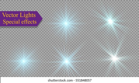 Glow light effect. Star burst with sparkles. 