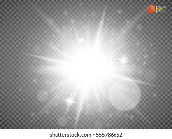 Glow light effect. Star burst with sparkles.Sun.