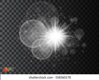 Glow light effect. Star burst with sparkles. Sun.