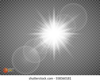 Glow light effect. Star burst with sparkles. Sun.