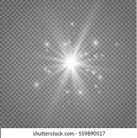 Glow light effect. Star burst with sparkles.Sun.