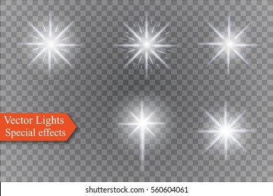 Glow light effect. Star burst with sparkles.Sun.