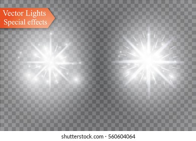 Glow light effect. Star burst with sparkles.Sun.