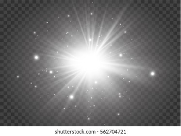 Glow light effect. Star burst with sparkles.Sun.