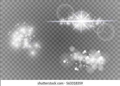 Glow light effect. Star burst with sparkles.Sun