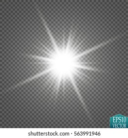 Glow light effect. Star burst with sparkles. Vector illustration. Sun