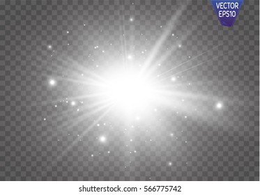 Glow light effect. Star burst with sparkles.Sun.
