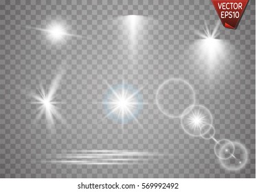 Glow light effect. Star burst with sparkles. sunlight.