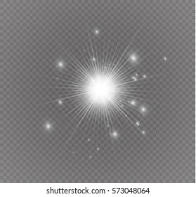 Glow light effect. Star burst with sparkles.Sun.