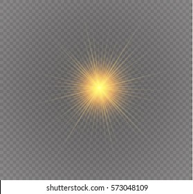 Glow light effect. Star burst with sparkles.Sun.
