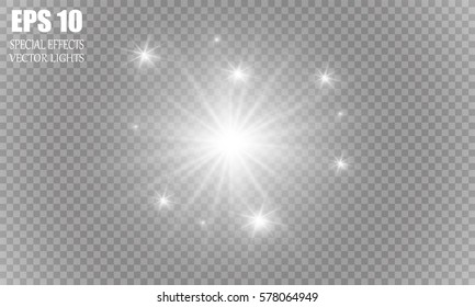 Glow light effect. Star burst with sparkles.Sun.