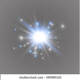 Glow light effect. Star burst with sparkles.Sun.