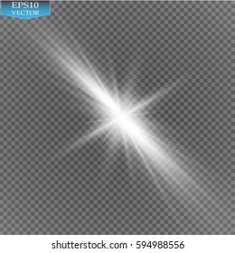 Glow light effect. Star burst with sparkles. Vector illustration. Sun
