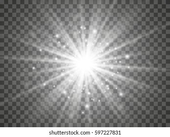Glow light effect. Star burst with sparkles.Sun.