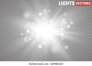Glow light effect. Star burst with sparkles.Sun.