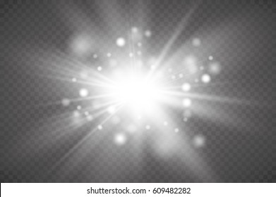Glow light effect. Star burst with sparkles.Sun.