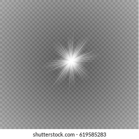 Glow light effect. Star burst with sparkles.