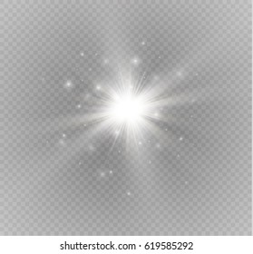 Glow light effect. Star burst with sparkles.