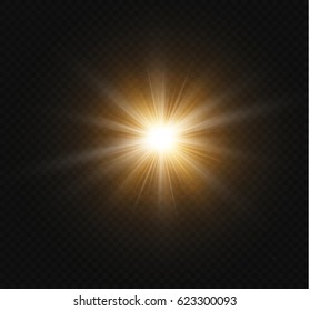 Glow light effect. Star burst with sparkles.