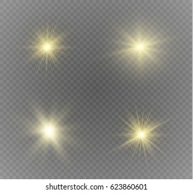 Glow light effect. Star burst with sparkles.