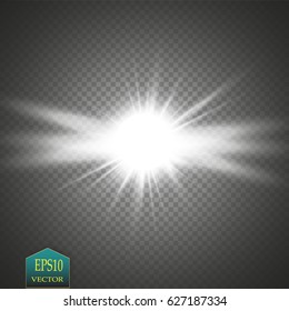 Glow light effect. Star burst with sparkles. Vector illustration