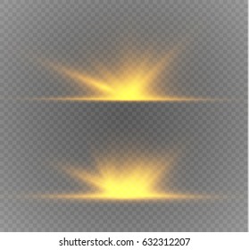 Glow light effect. Star burst with sparkles.