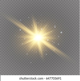 Glow light effect. Star burst with sparkles. Vector illustration