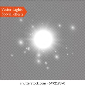 Glow light effect. Star burst with sparkles.Sun.