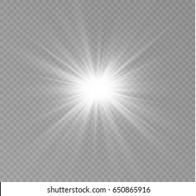 Glow light effect. Star burst with sparkles.Sun.