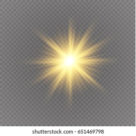 Glow light effect. Star burst with sparkles.Sun.